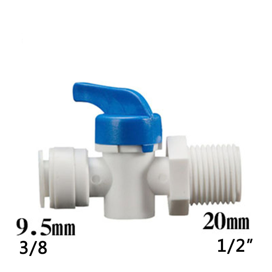 1/4'' 1/2'' Male 1/4 3/8 Tube Water Adapter RO Feed Ball Valve Faucet Water Filter Reverse Osmosis System for Water Purifier Tap: grey