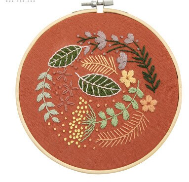 Europa diy blomsterbroderi starter sett med ramme til nybegynner håndarbeid sett korssting serie kunst håndverk sy dekor: Mønster c