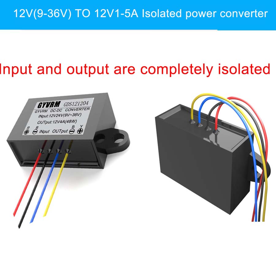 DC-DC isolated power converter 9-36V to 12V 1A2A3A4A converter 12V TO 12V regulated isolation converter