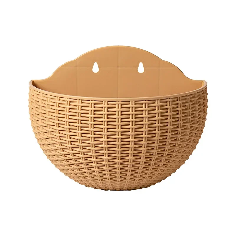 Blumentopf, exquisiter Wandkorb aus Kunststoff, Blumentopf zum Aufhängen, für Höhle Außenbereich, Garten, Balkon, Pflanzgefäß, Eimer, Heimdekoration: Lila / Groß