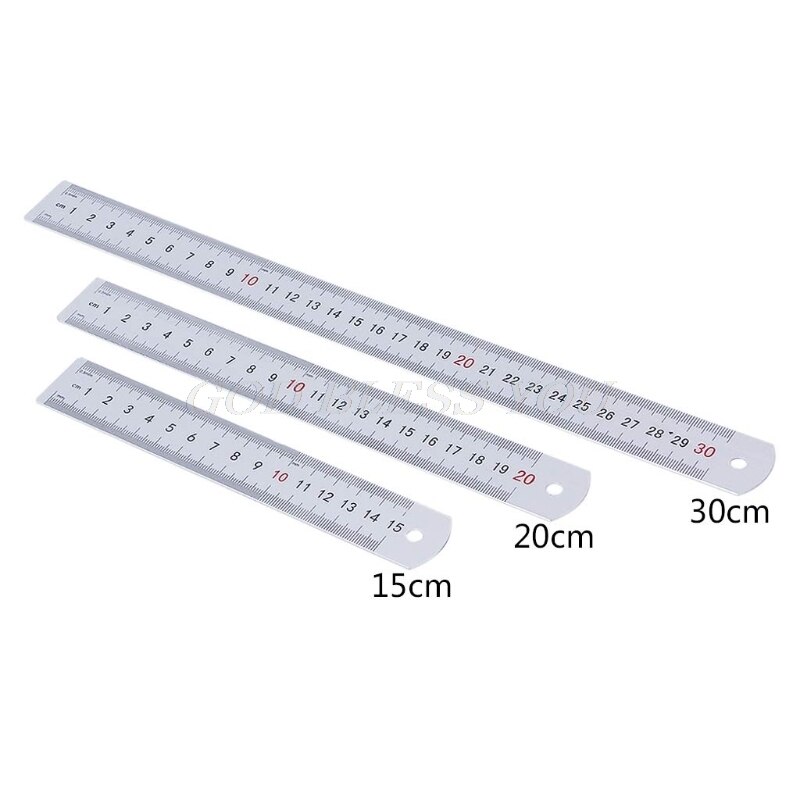 15/20/30Cm Straight Aluminium Ruler Meten Inch/Cm Naaien Craft Diy Thuis