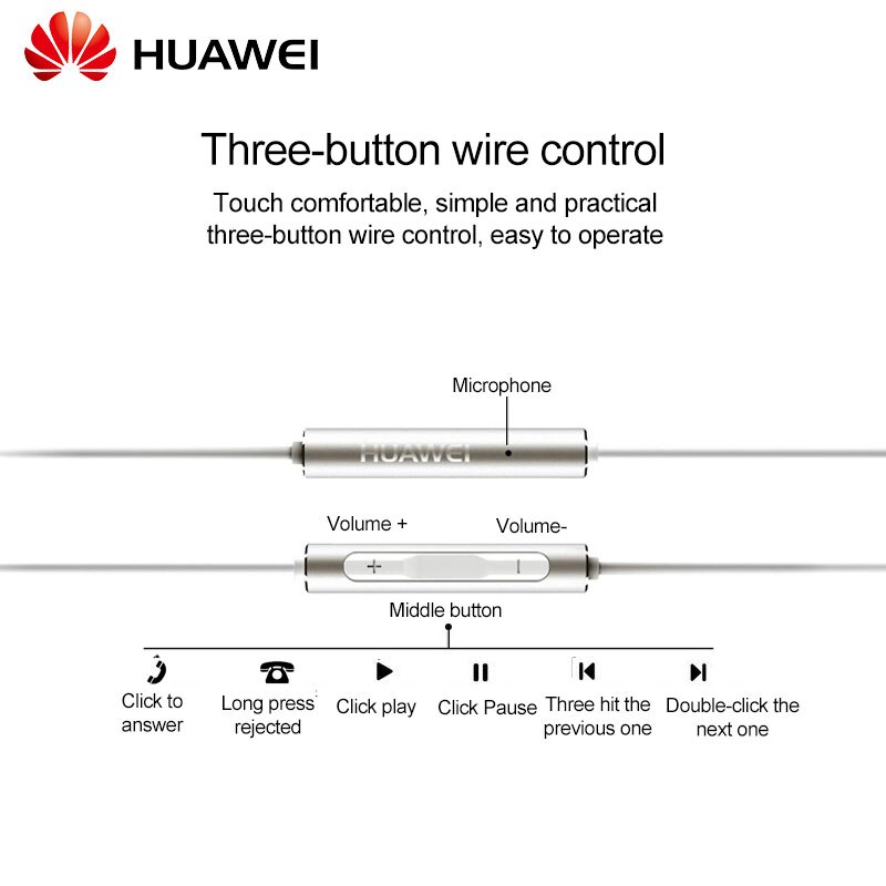 Huawei original  am116 øretelefon mikrofon 3.5mm headset til  p8 p9 p10 p20 pro mate 7 8 9 10 20 pro 20x honor 7 8 v8