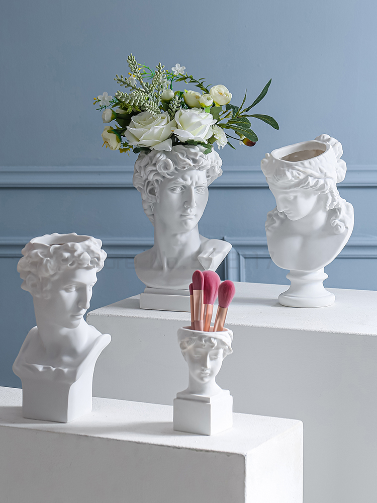 David sculpture plaster head makeup pen rinse birthday Christmas Eve tabletop decoration