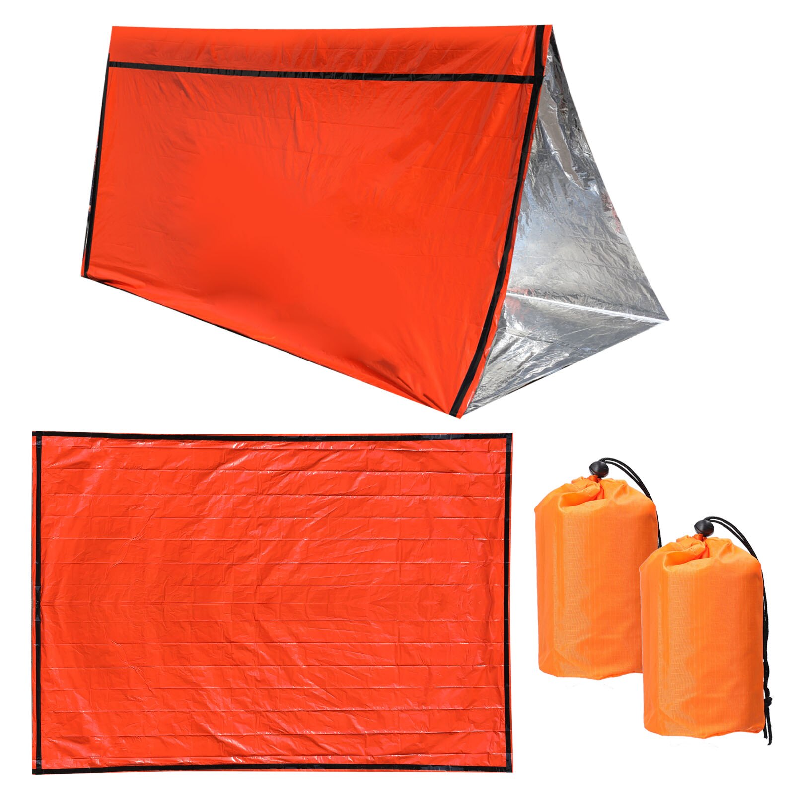 2PCS/1PC Notfall Decke mit Kompression Sack Tragbare Leichte Notfall Schlafsack Für Camping Reise Rucksack: Type B 1520 x 2100mm