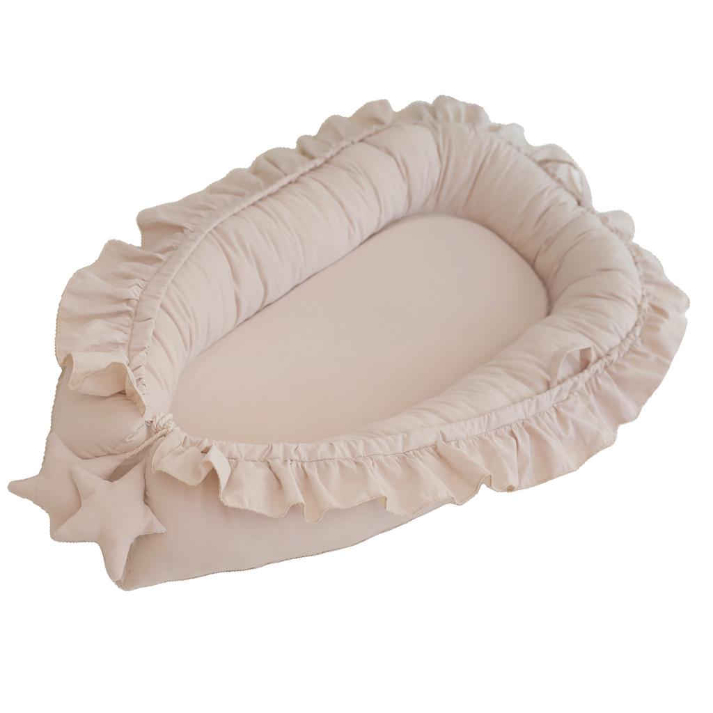 Bærbar baby reden seng til drenge piger rejseseng spædbarn bomuld vugge krybbe baby bassinet nyfødt seng: Beige