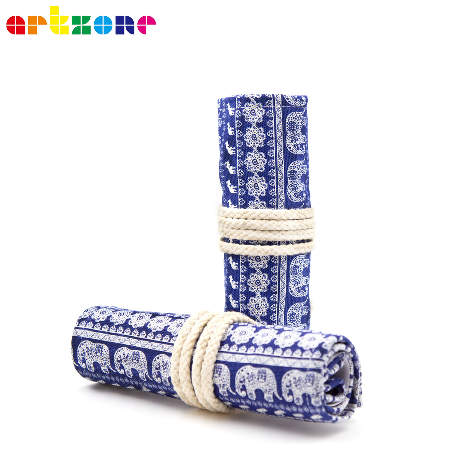 Pencil Case 48 Holes Canvas Wrap Roll Up Pencil Bag Pen Case Holder Storage Pouch Writing Supplies: B115-48 HOLES