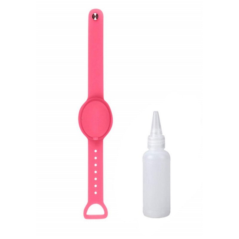 Silicone Wristband Hand Dispenser Sanitizer Bracelet Pumps Disinfectant Sanitizer Dispenser Bracelet: pink B