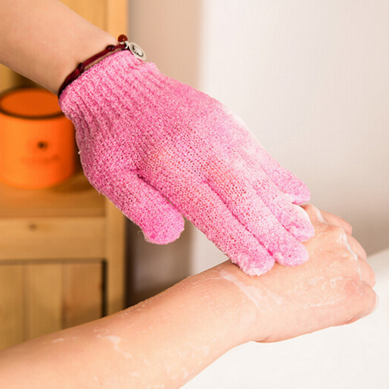 Badebørste skrælning eksfolierende handske til brusebad skrubbe handsker modstand kropsmassage svamp vask hud fugtgivende spa skum