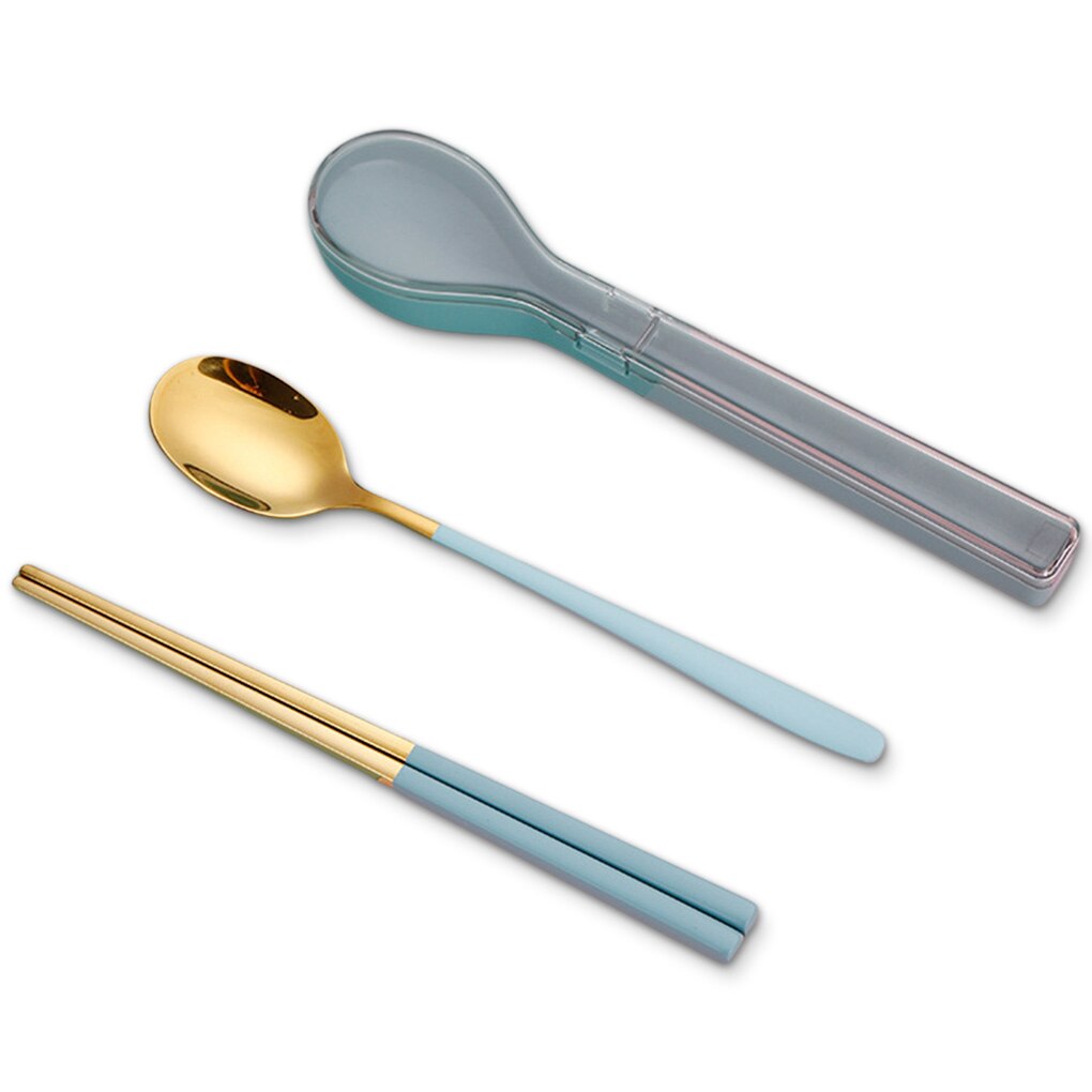 Cutlery Set Flatware Utensils Set 304 Stainless Steel Spoon and Chopsticks Sets for Camp, Picnic Family Gatherings Home Kitchen: 02