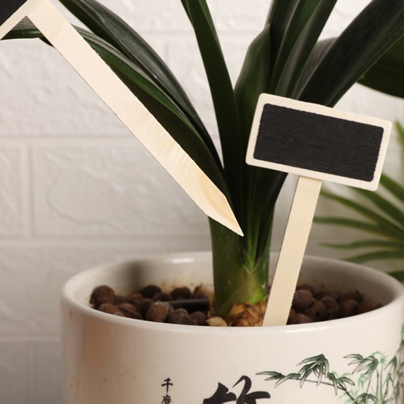 20 Pcs Mini Wooden Chalkboard Plant Markers Decorative Labels For Garden Flowers Plant Pot