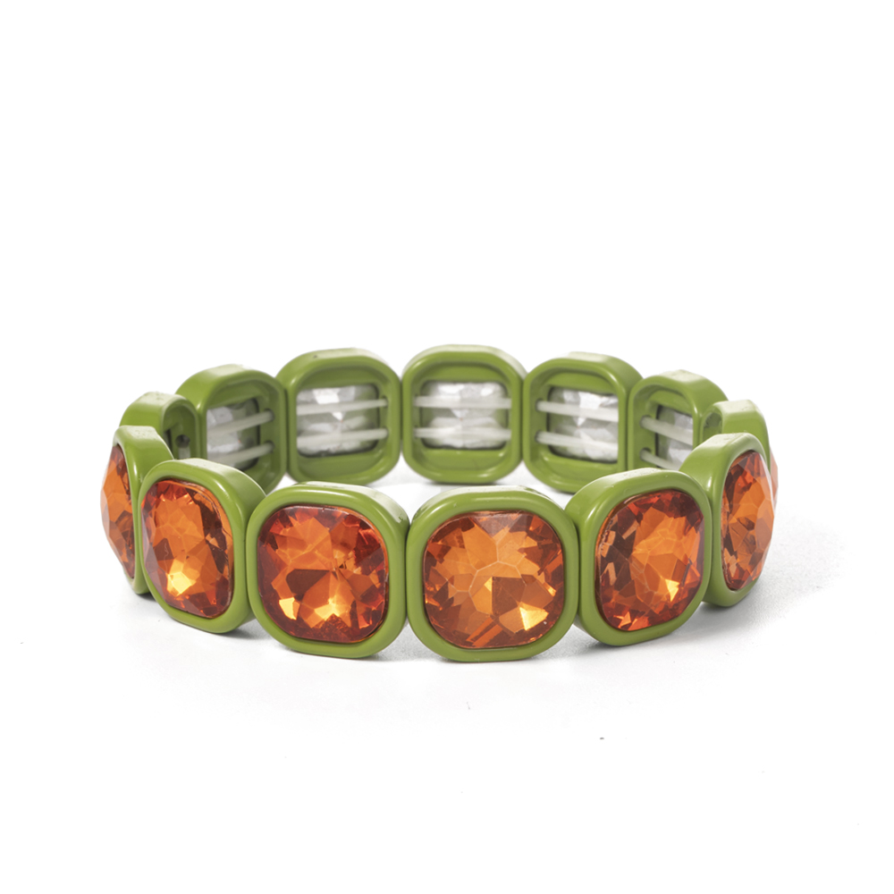 Pulseras de cuentas de cristal de invierno para mujer, pulseras elásticas de cuentas coloridas, joyería brillante bohemia hecha a mano, 2024: Color amarillo claro