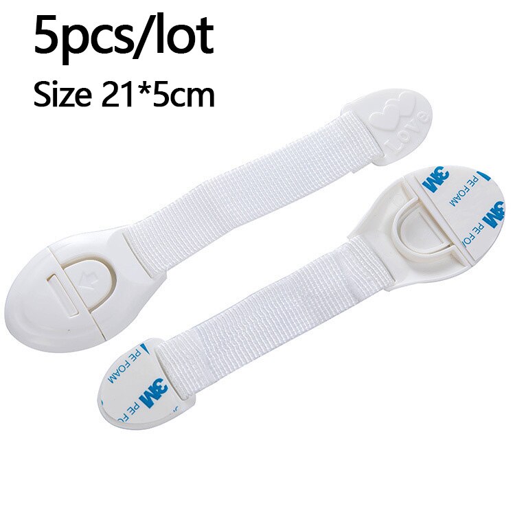 5Pcs/10pcs baby safety Lock Plastic Drawer Door Toilet Cabinet Cupboard Safety Locks baby protection child newborns: 5pcs white