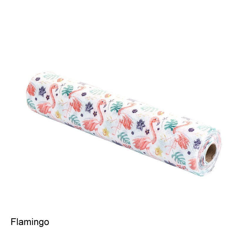 5M Kitchen Stickers Oil-proof Table Mat Placemat for Dining Table Drawer Shelf Liner Waterproof Mat pad Tile Floor Stickers: flamingo / 300x30cm