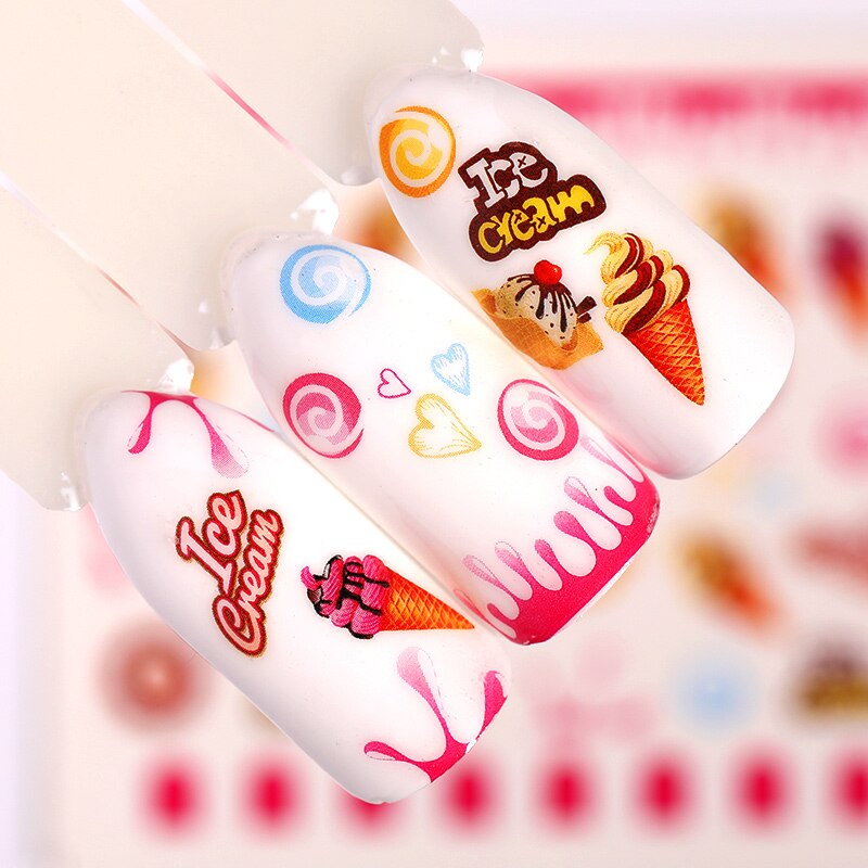 Maple Leaf Ontwerpen Nail Art Water Decals Zomer Fruit Nail Transfer Sticker Citroen Oranje Aardbei Cherry Nail Art Decoraties