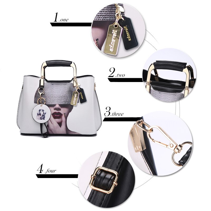Nevenka Femmes Sac À Main Femme Style Peint Sacs À Bandoulière Fleur Motif Messenger Sacs En Cuir décontracté Fourre-Tout Sac de Soirée