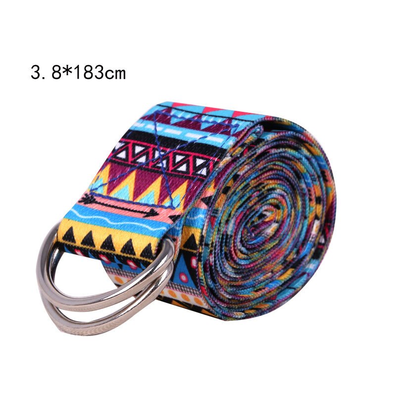 Vrouwen Yoga Stretch Strap Gedrukt D-Ring Belt Gym Oefening Touw Taille Been Weerstand Fitness Bands Yoga Riem Gyh: QiCaiSe Colorful