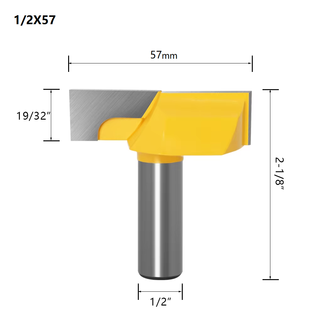 1/2” Inch 12mm 8mm Shank 2” Bottom Cleaning Router Bit (Mortising Bit, Spoil board Surfacing, Slab Flattening Woodworking Mil: 31mm