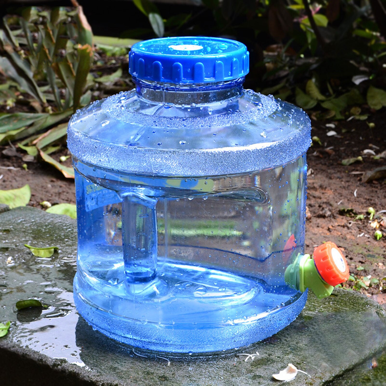 1.6/3.3 Gallon Portable Water Container Water Storage Jug Water T&amp;ank Carrier With Spigot For Outdoor Camping Hiking