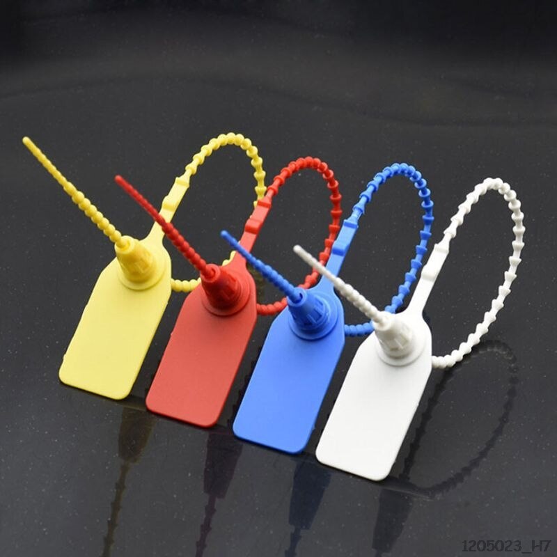 100 Stuks Wegwerp Plastic Pull-Tite Security Seals Bewegwijzering Genummerd Zelf Sloten