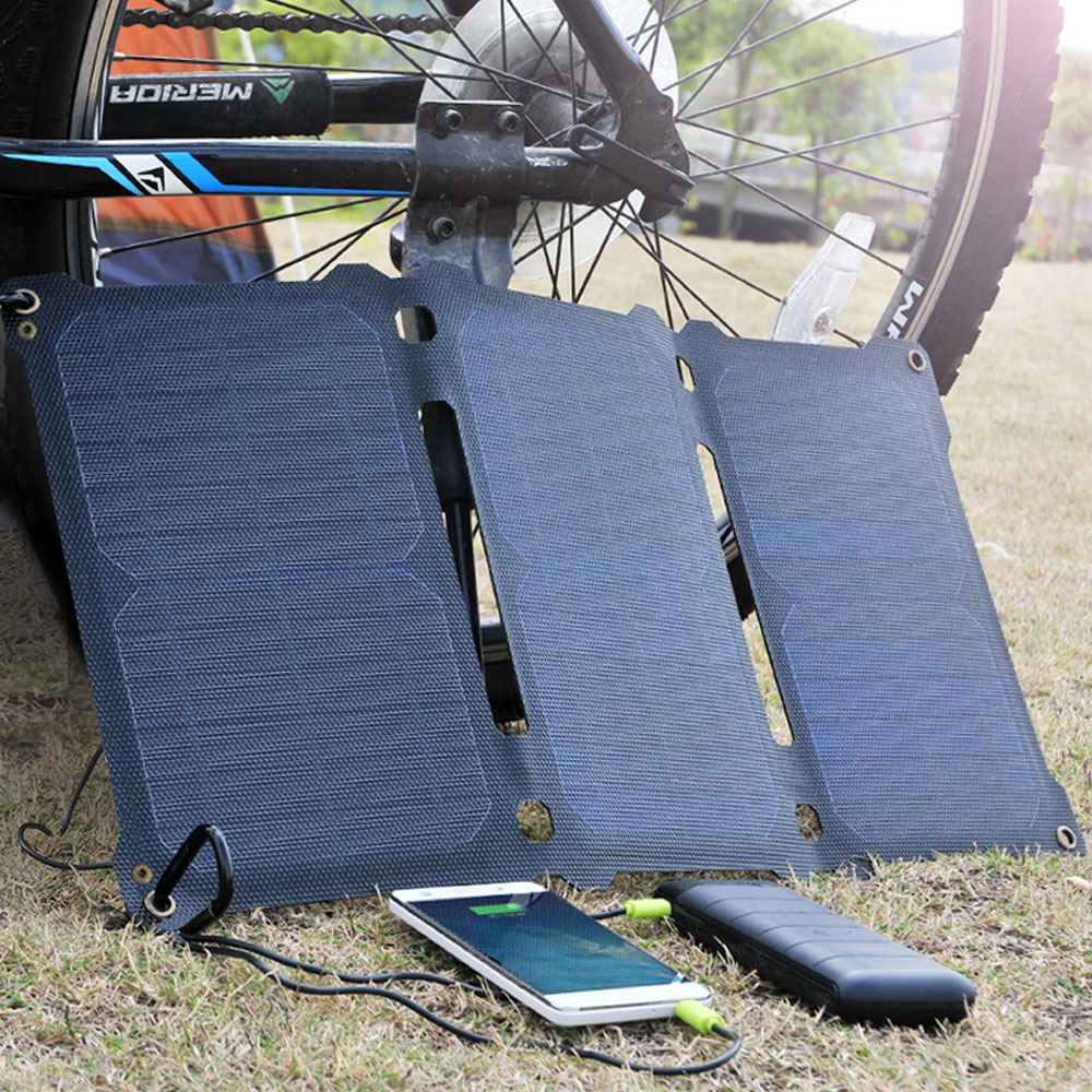 ALLPOWERS Solar Panel 5V 21W USB Mobile Phone Power Bank Charger Outdoor Portable Foldable Solar Cells Battery Pack