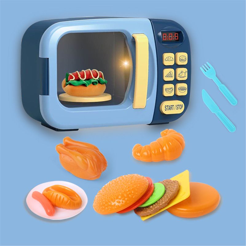 Forno a microonde Cucina Giocare impostato con Giochi Di Imitazione Cibo Finto-grande per i più piccoli di Età Compresa Tra 3 e più vecchio-educativi di Potenza Della Batteria: C