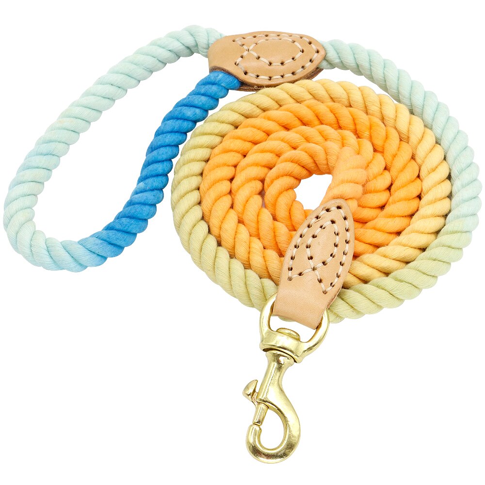 4 farben dauerhaft Nylon Hund Leine Haustier Welpe Wandern Ausbildung Hund Leine Blei Hunde Leinen Gurt Gürtel Baumwolle Traktion Seil 5ft Lange: Orange