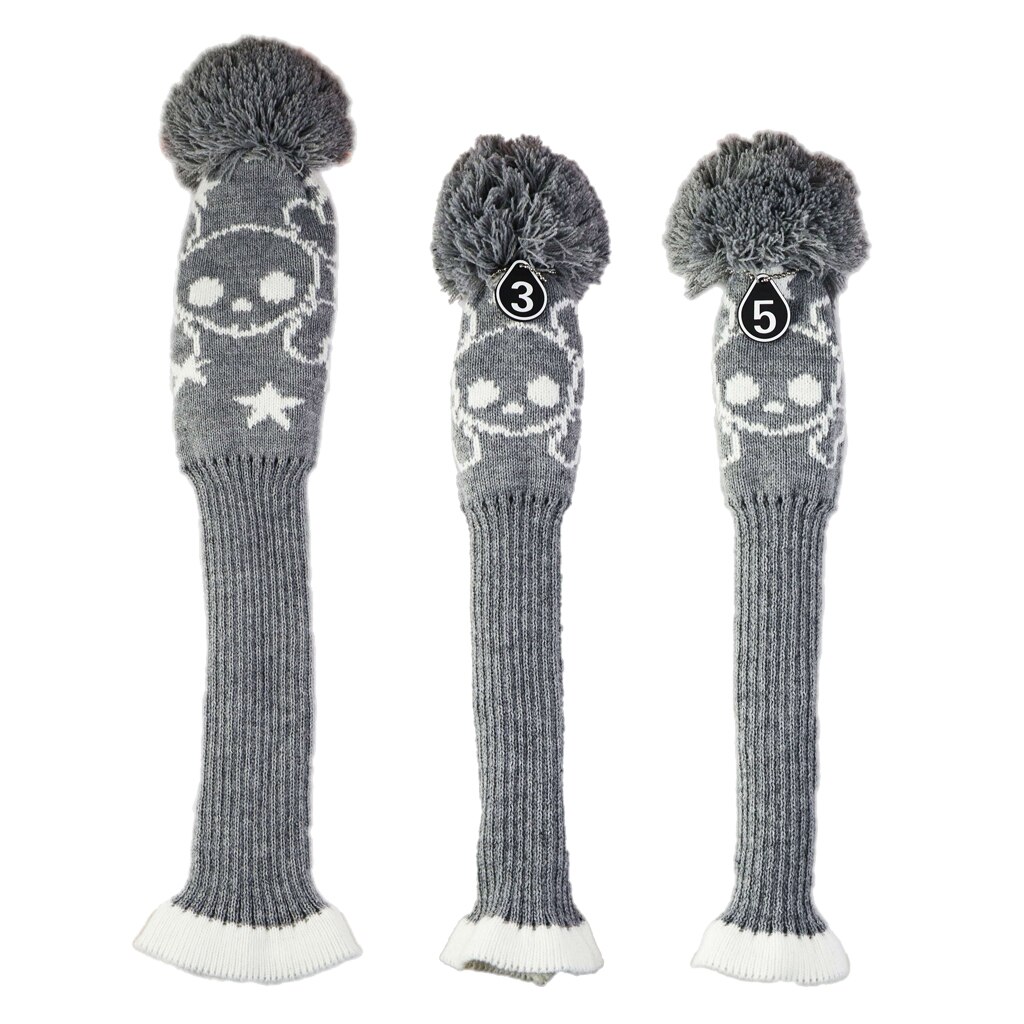 3Pcs Gebreide Golf Club Head Covers Fairway Wood Headcover Protector Guard