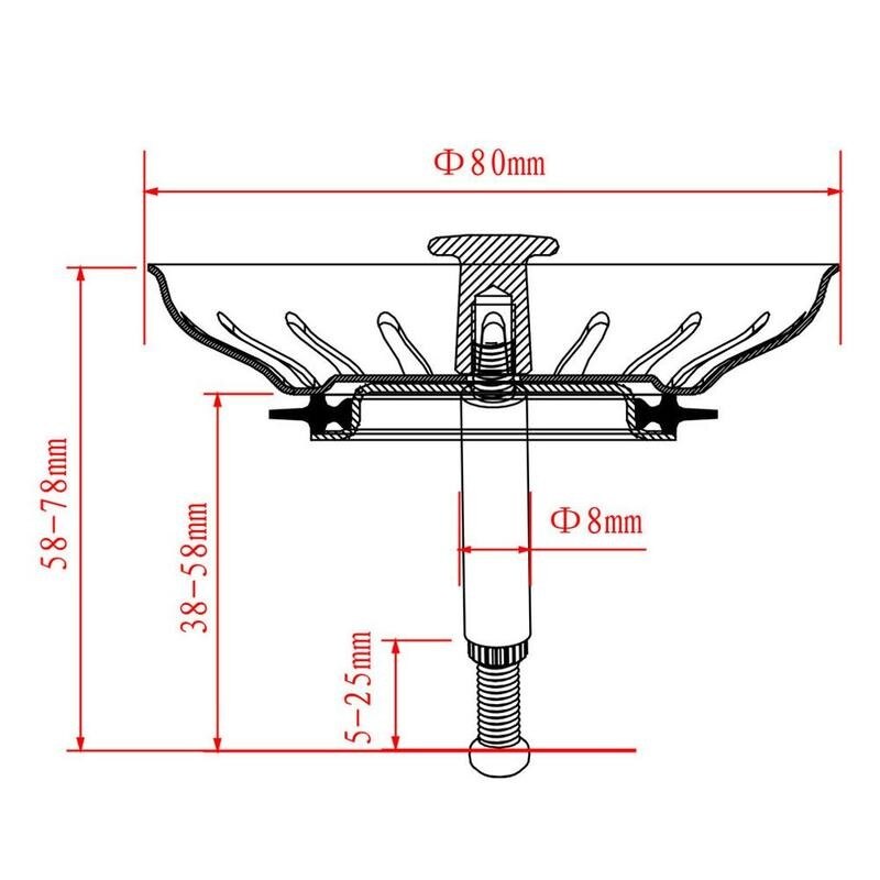 Kitchen Sink Table Control European Style Drain Filter Basket 1pc Filter Garbage Segregate Strainers Universal Bathroom V6I4