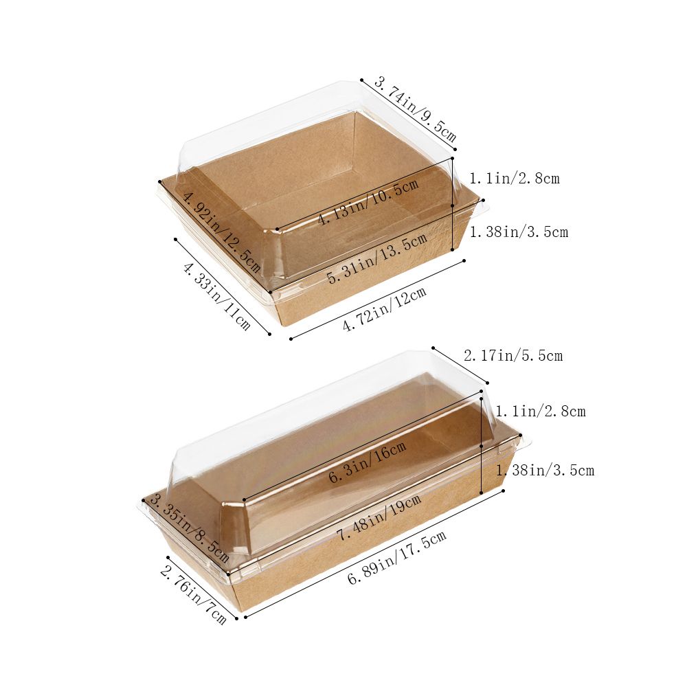 Rechthoek Cake Paper Box Packaging Cake Box Dessert Boxes Kraftpapier Doos Bakken Levert Geschenkdozen Wikkelen Dozen