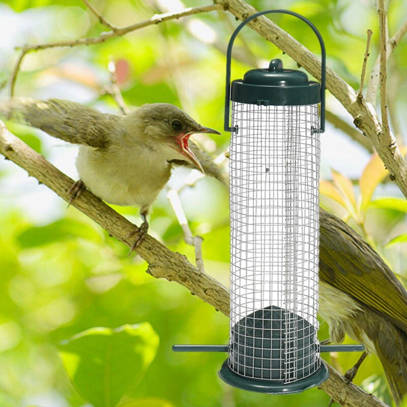 Groene Outdoor Vogel Feeder Plastic Wilde Vogel Pinda Zaad Moer Feeder Hanger Vogel Benodigdheden Staande Feeder