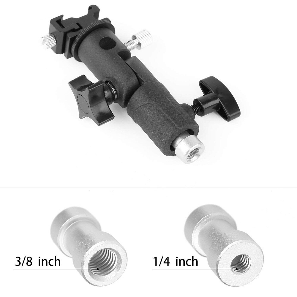 Speedlite-Soporte Universal de Flash de Metal, accesorio para paraguas con tornillo de montaje de luz de adaptador giratorio de 1/4 "a 3/8"