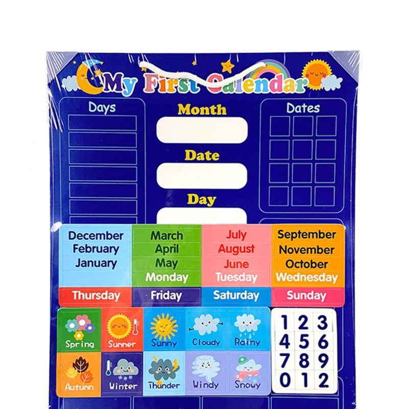 Tablero magnético de calendario meteorológico para niños, desarrollo del cerebro completo, aprendizaje de la inteligencia, iluminación, juguetes creativos