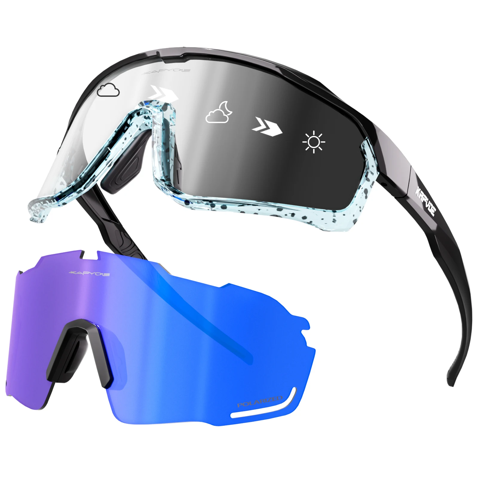 Kapvoe fotokromatiska cykelsolglasögon för män cykelglasögon herr mtb mountainbike cykelglasögon glasögon kvinnor sport  uv400: Rosa