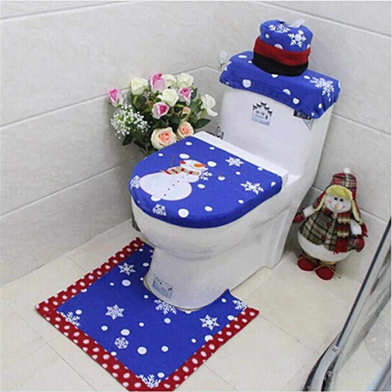 Christmas snowman toilet låg betræk toilet sæde betræk julepynt husholdning xmas navidad badeværelse indretning