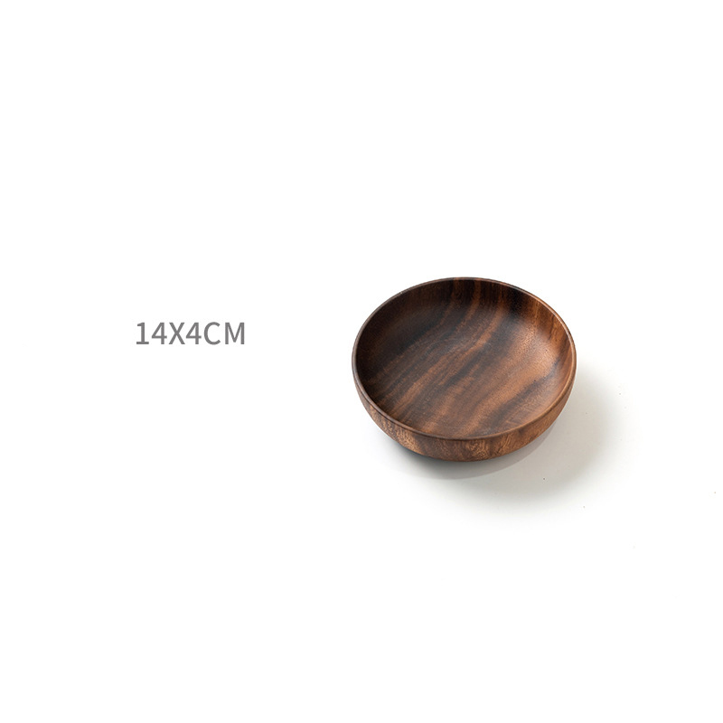 Whole Wood Tableware Unbreakable Lovesickness Wood Circular Solid Wood Pan Plate Fruit Dishes Saucer Tray Dessert Dinner Plate: 14cm