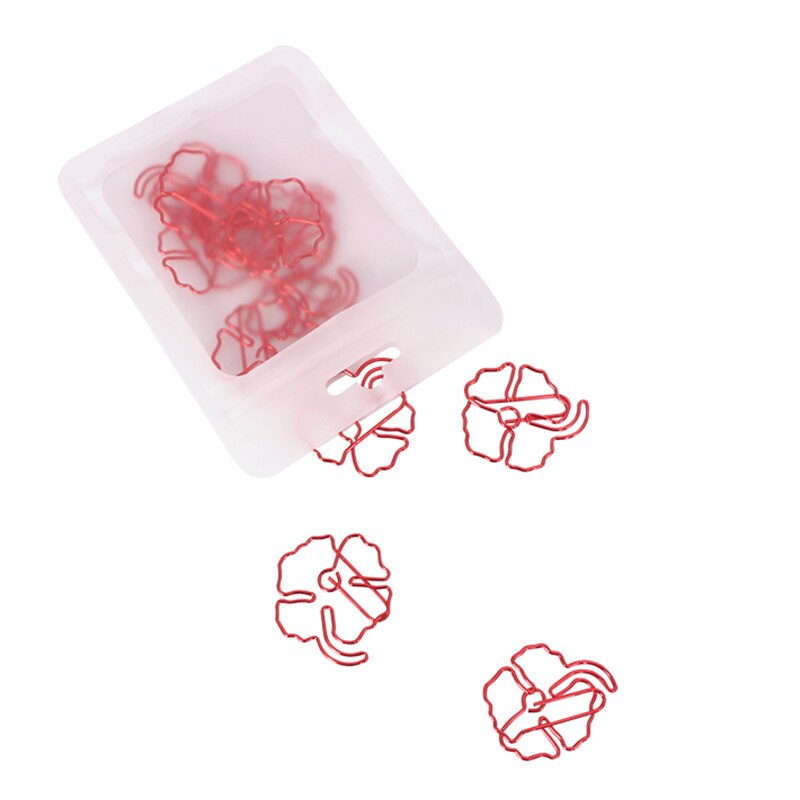 Red Clover Paper Clip Office Supplies Clip Paper Clip Clover Shape Cute Paper Clips Decorative Paperclip Metal Clip De Papel