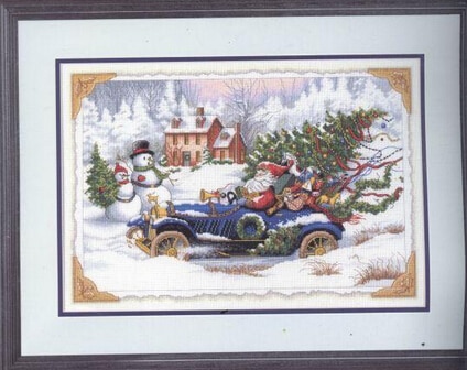 Top Mooie Leuke Telpatroon Roadster Santa Kerstboom Winter Sneeuw Man Sneeuwpop DIM 08707