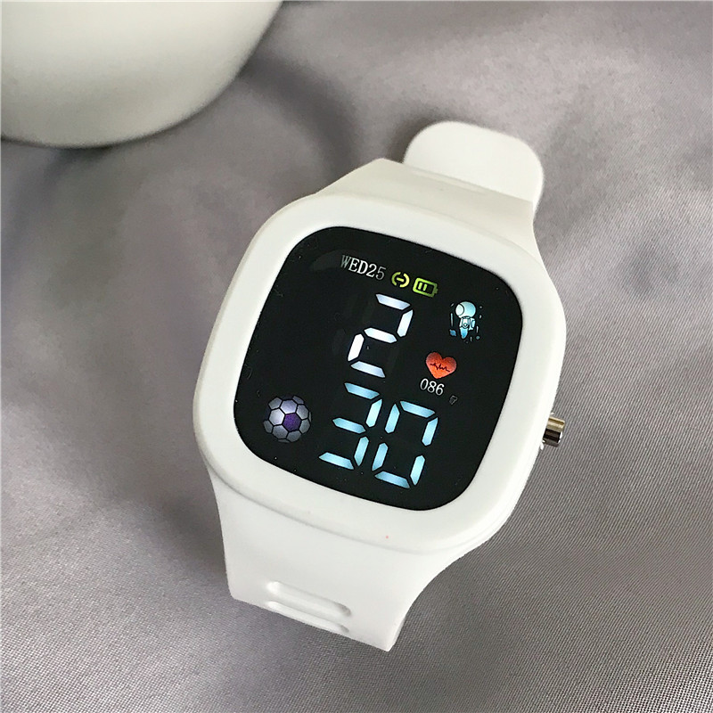 Mannen Vrouwen Horloge Led Digitaal Sporthorloge Voor Kinderen Jongens Meisjes Vierkant Grote Wijzerplaat Waterdicht Siliconen Heren Elektronisch Polshorloge: Bronze