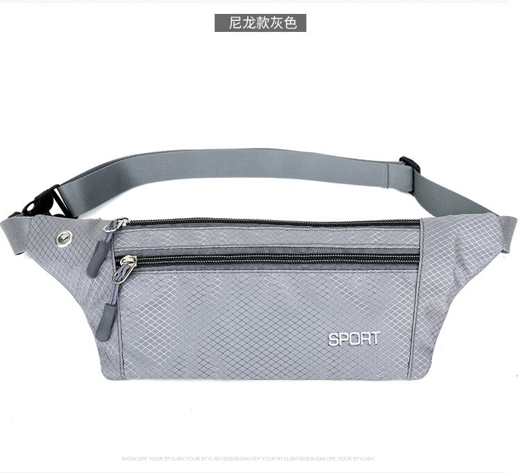 Women Men Waterproof Running Waist Bag Outdoor Pouch Sports Running Hiking Belt Bags Women for Iphone Phone Jogging Bags: grey