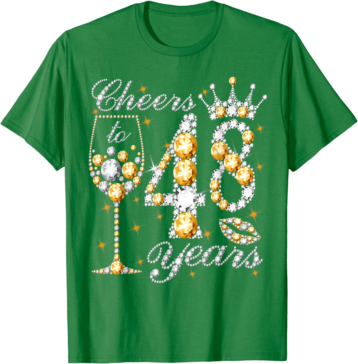 Proost Op 48 Jaar Oud Gelukkig 48th Verjaardag Koningin Drinken Wijn T-shirt Moederdag Vrouw Mama Gezegden Citaat grafische Tee Tops