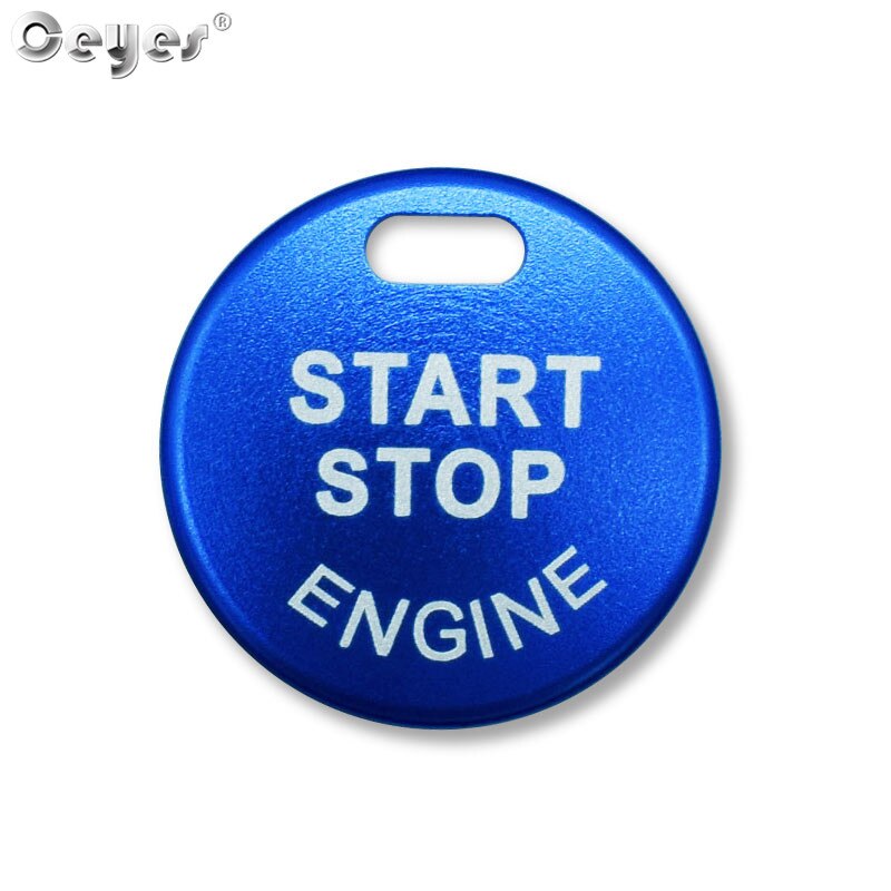 Ceyes For Nissan Qashqai Juke J10 J11 X-Trail Tiida Auto Start Stop Ignition Engine Button Ring Covers Case Car Styling Stickers: Blue for Button