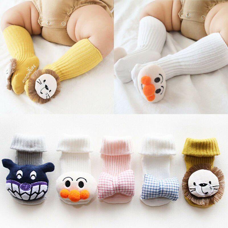 0-3T Baby Warmer Kousen Baby Boy Girl Cotton Cartoon Antislip Peuter Floor Panty Laarzen Vloer slipper Strik Kousen