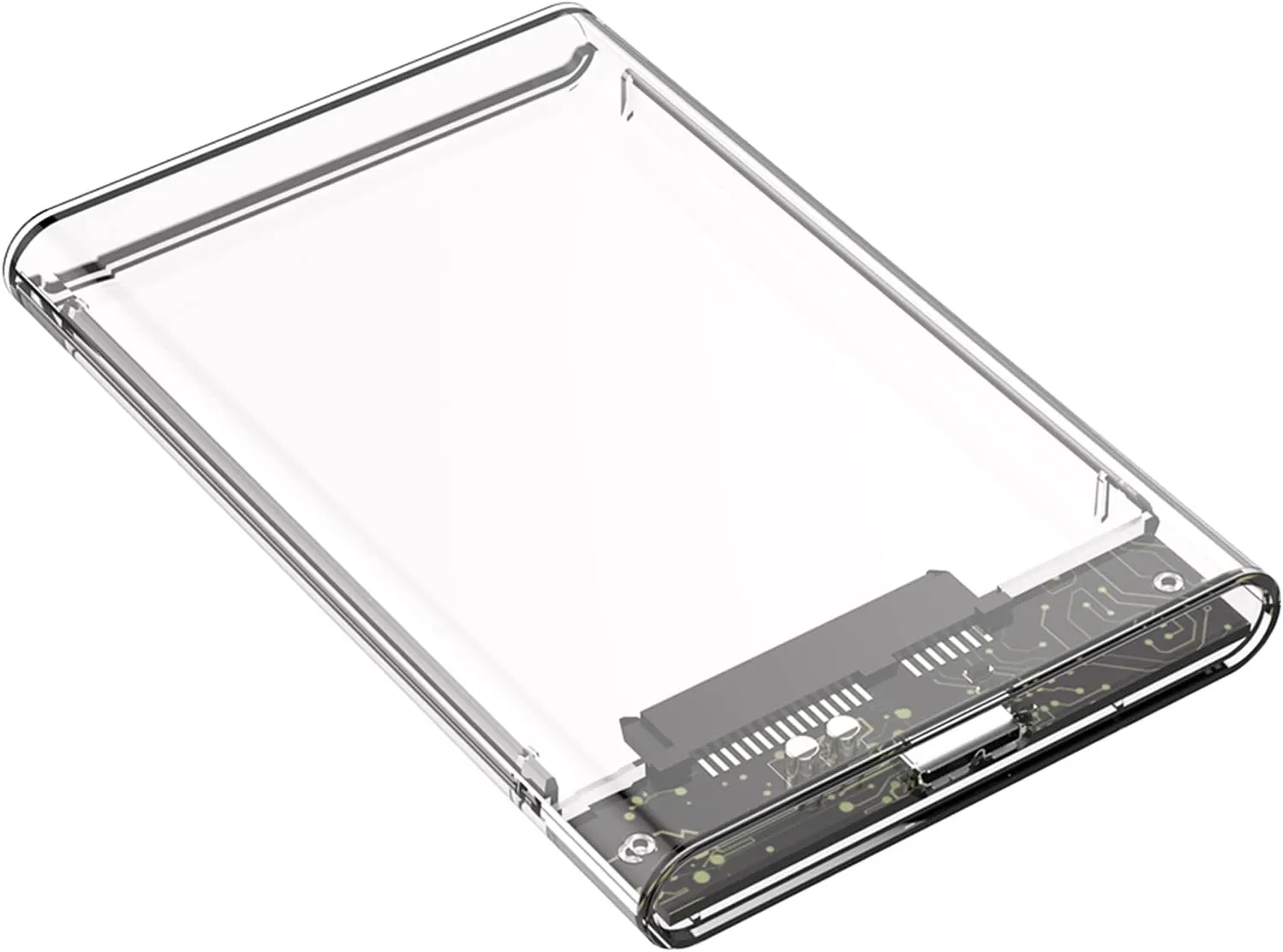 USB 3.0 2.0 Externes Festplattengehäuse 2,5 Zoll SATA zu USB3.0 UASP Klare tragbare Festplattengehäuse 2T HDD Werkzeugfrei Transparent: Gold