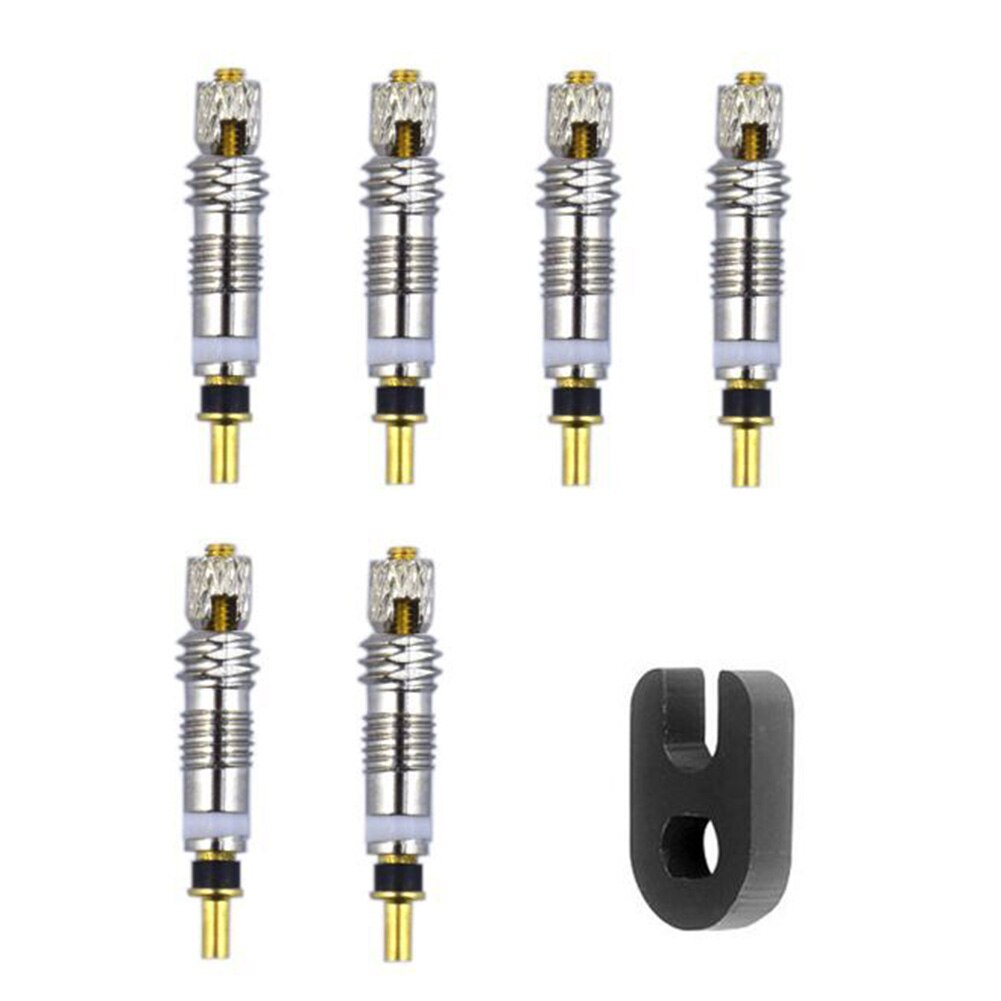 2/6/12Pcs Stuurpen Presta Stijl Ventiel Kern Vervanging Brass Presta Ventiel Cores Remover Voor weg Mountainbike Accessoires: 6Pcs