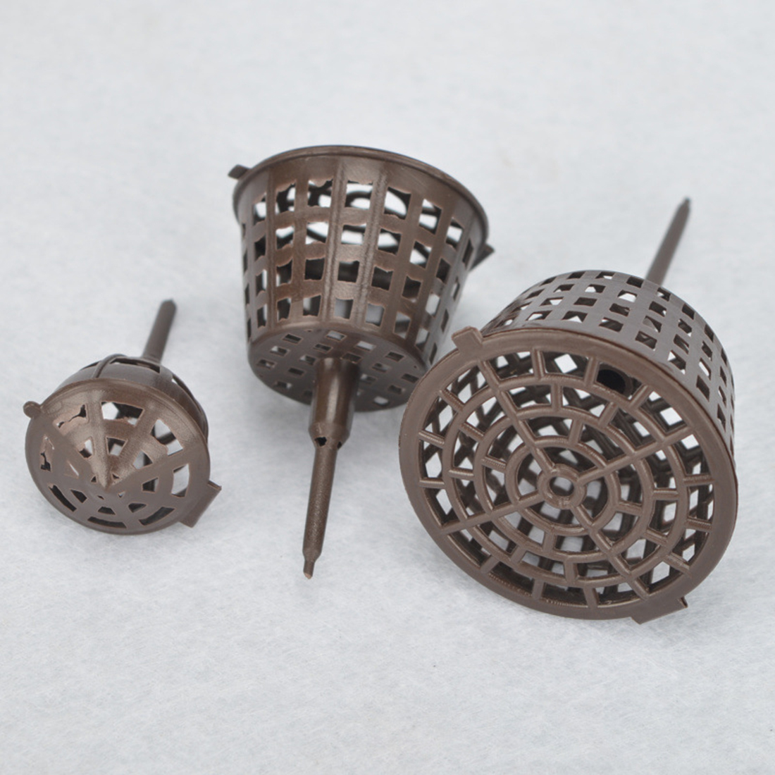 50Pcs Plastic Planting Fertilizer Baskets Bonsai Tool Fertilization With Cover Grow Box Propagation For Garden - Coffee L M S