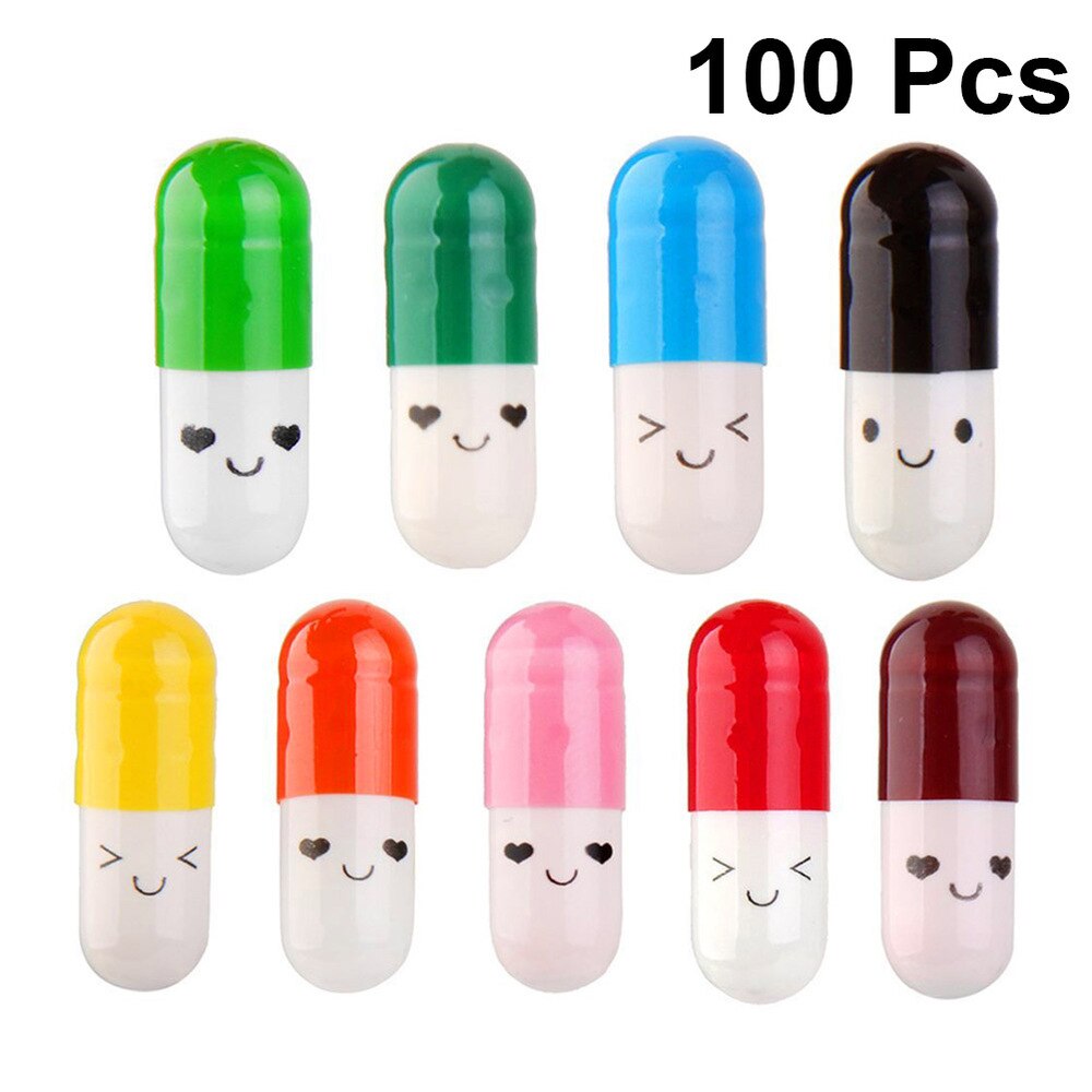 Cápsula de mensaje de amor, píldoras de Color de la amistad, Color aleatorio, 1 paquete de 100 Uds.