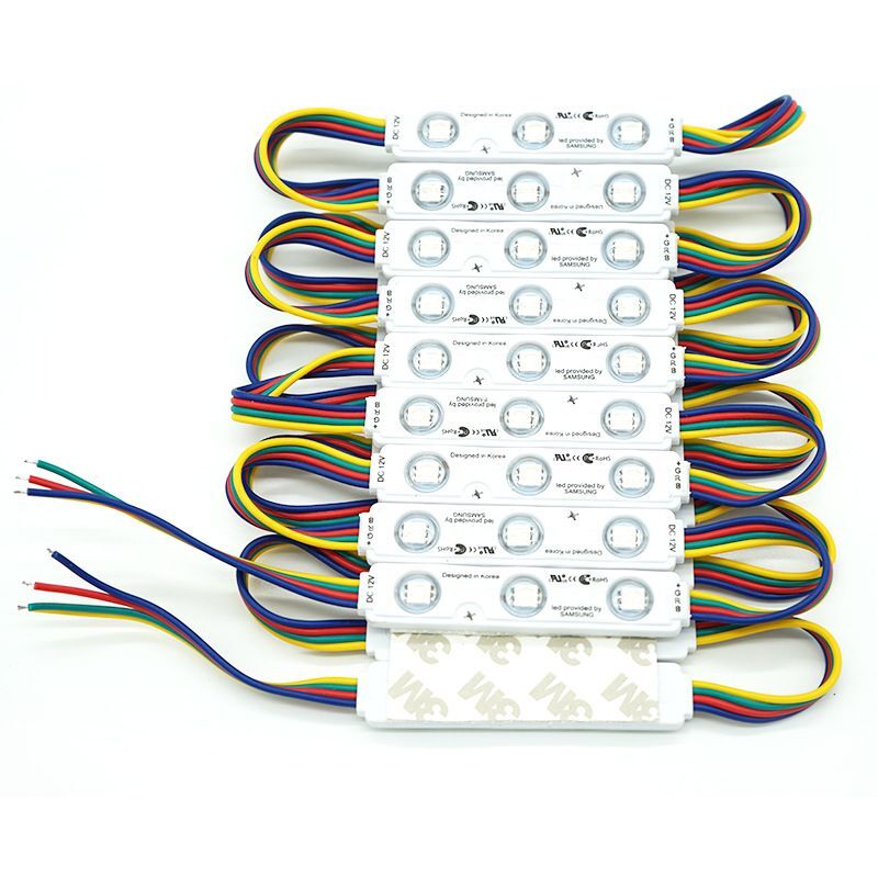 100pcs 5050 RGB LED Module Light 12v LED Injection Modules Backlight Full Color Can Change IP65 Waterproof for Led Sign Lighting