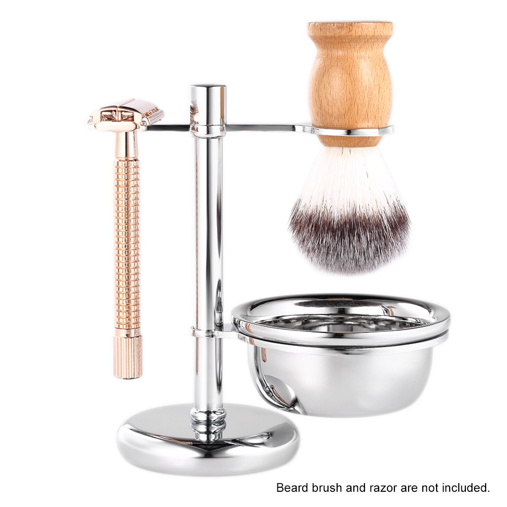 2 in 1 Männer Razor Halter Edelstahl Rasieren Halter für pinsel &amp; Rasieren Seife Schüssel männer Rasierzeug Männlichen Rasieren Werkzeug Set