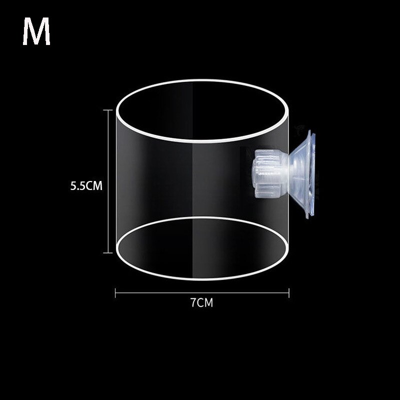 Aquarium Fish Feeder Acrylic Transparent Aquarium Fish Bowl Feeding Ring With Suction Cup Fish Tank Feeder Aquarium Accessories: M