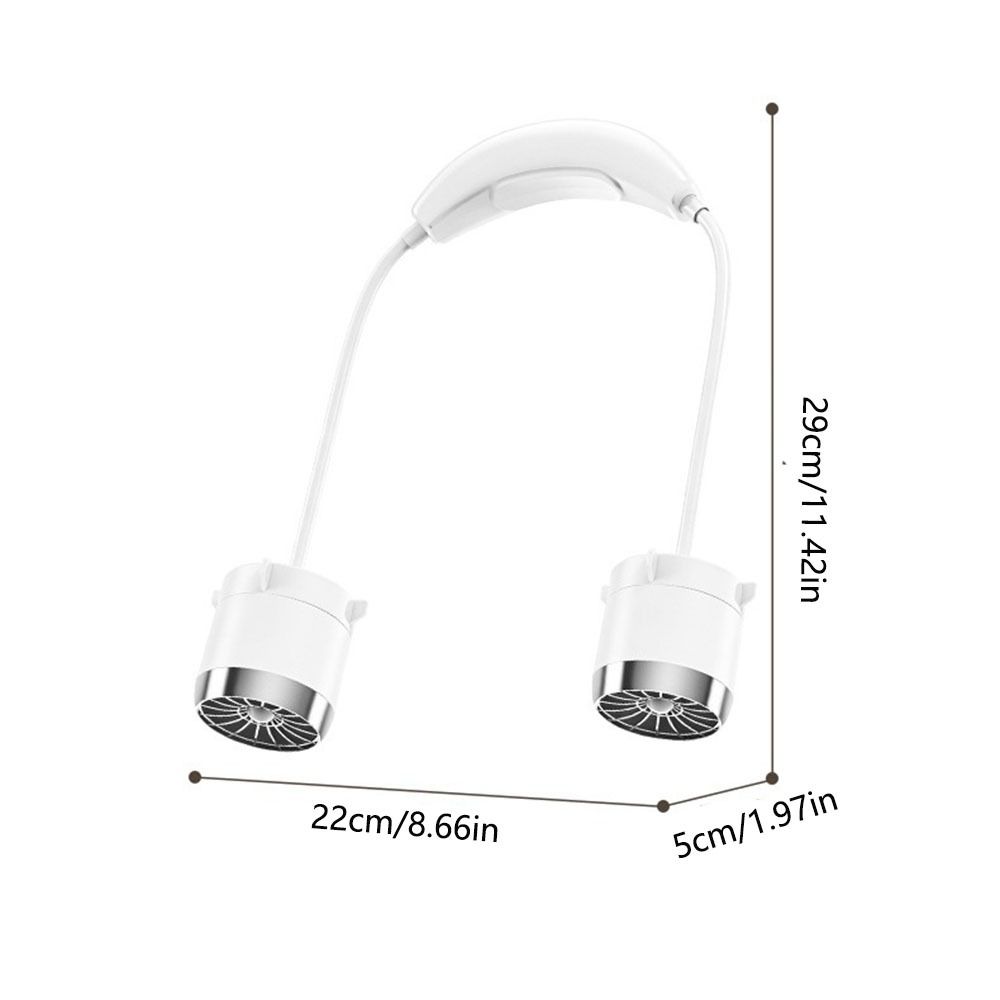 Low Noise Hanging Neck Fan USB Rechargeable 360° Bendable Neck Electric Fan Lightweight Hands-Free Around Neck Cooler
